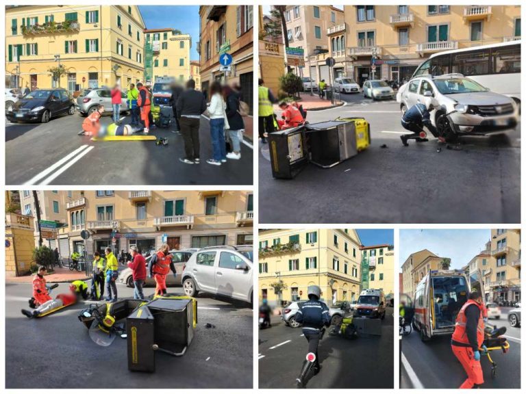 Imperia Scontro Auto Scooter In Corso Garibaldi All Altezza Dell