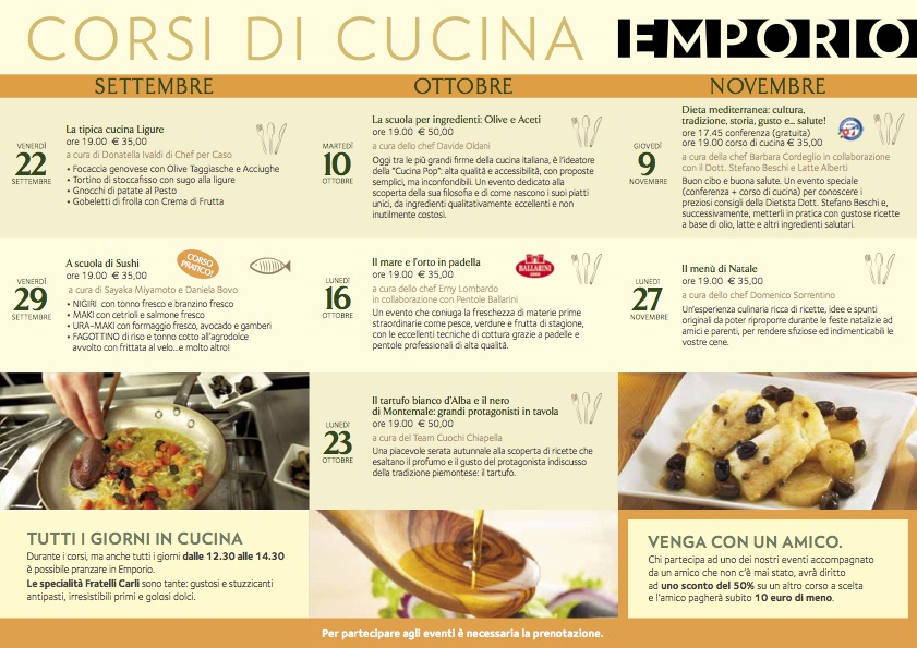 La Cucina Italiana Menu Di Natale.Imperia Al Via La Stagione Autunno Inverno Dei Corsi Di Cucina All Emporio Fratelli Carli Sushi Cucina Pop Tartufi Arrivando Sino Al Menu Di Natale Ecco Come Iscriversi